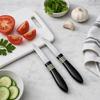 120 Pieces Kitchen Knives Set, 3 Inch, Plastic Handle, Black and Silver, 2 Pieces