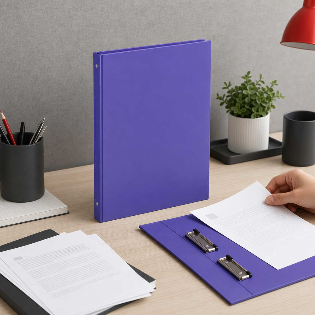 144 Pieces Purple A4 Clip File, Dual Short Strong Clip, 1 Piece