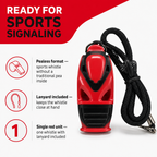 96 Pieces Pealess Sports Whistles with Lanyard, Red