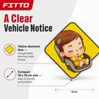 96 Pieces Car Safety Warning Sign, Yellow Diamond Vehicle Notice, 18 x 18 cm