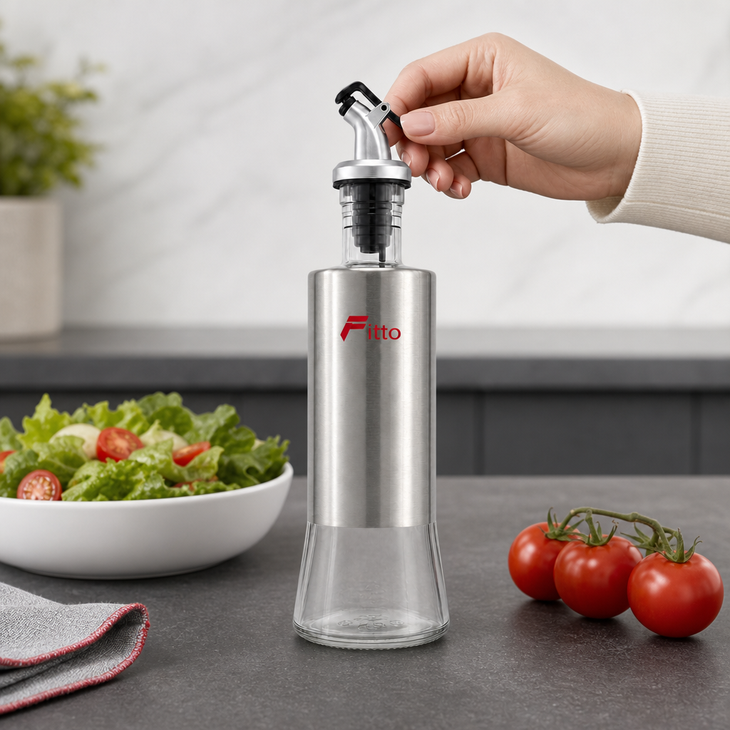 120 Pieces Stainless Steel Oil and Vinegar Dispenser Bottle, Silver, 1 Piece