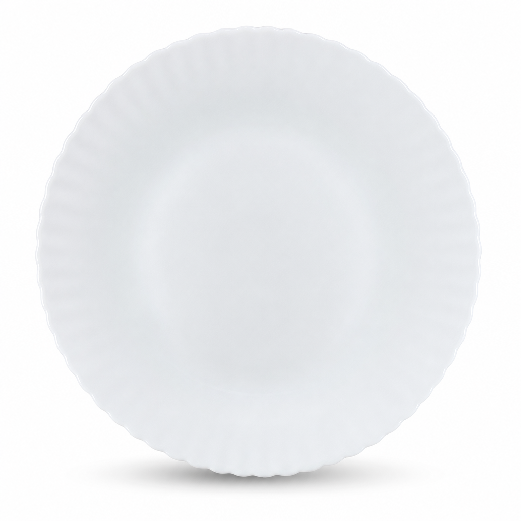 96 Pieces Opal Glass Dinner Plate, Round White Tablewares, 10 Inch