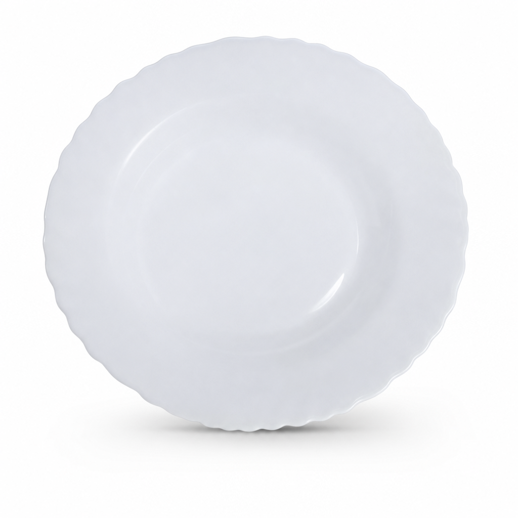 96 Pieces Opal Glass Dinner Plate, 10 Inch, White Round Tablewares