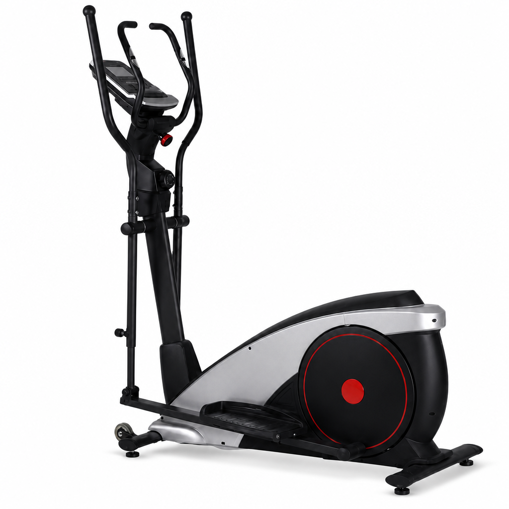 48 Pieces Elliptical Trainers with Magnetic Resistance, Digital Monitor and Heavy-Duty Frame, Black and Silver, 130 x 45 x 75 cm