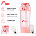 96 Pieces Protein Shaker Bottle With Mixer, Pink, 1 Piece, 24 cm