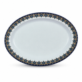 96 Pieces Melamine Waven Oval Plate, 12 Inch, Ornate Border Design 2655