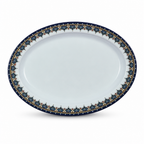96 Pieces Melamine Waven Oval Plate, 12 Inch, Ornate Border Design 2655