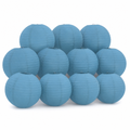144 Pieces Blue Paper Wire Lanterns, 25 cm, 11-Pack, Round Hanging Decoration