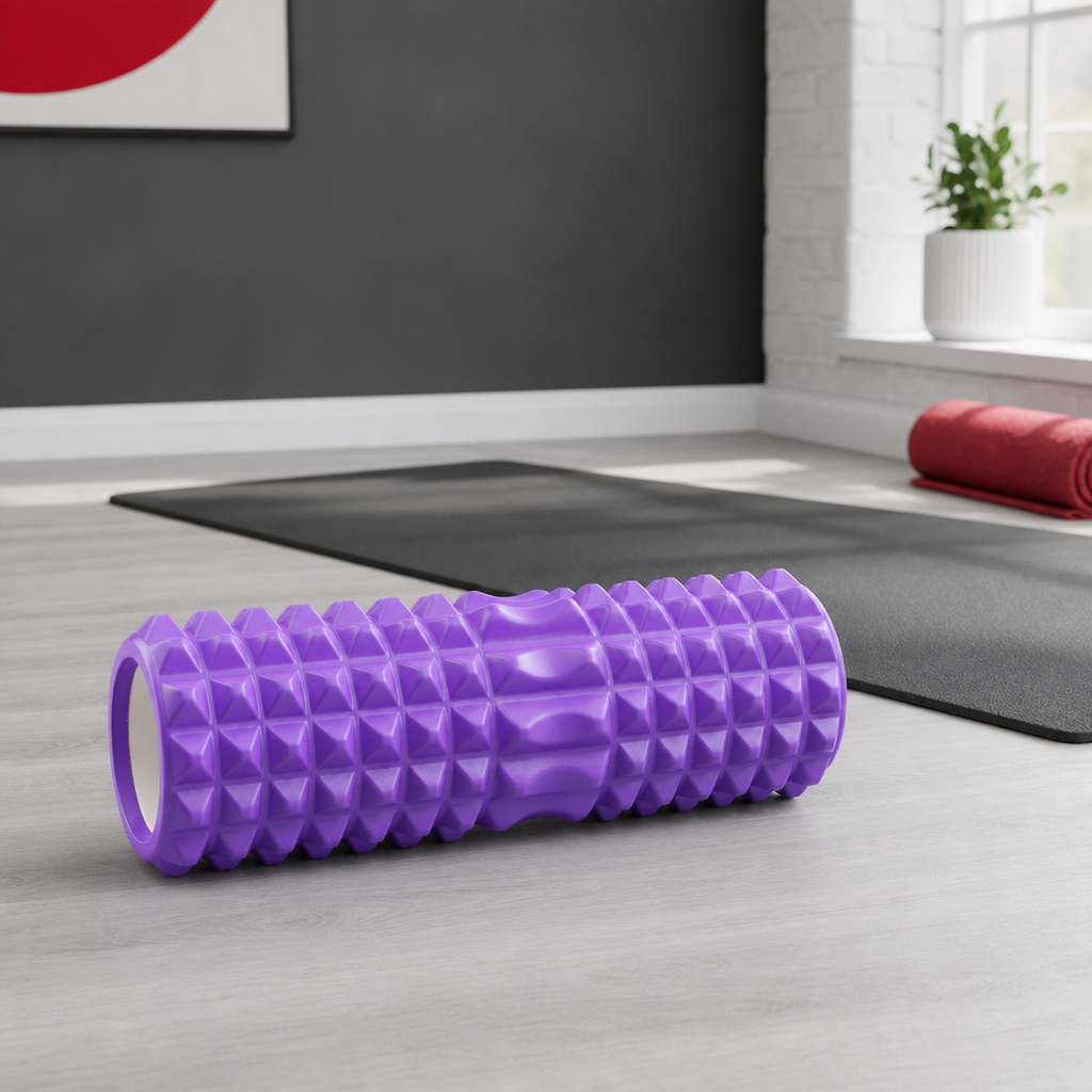 96 Pieces Textured Yoga Roller, 33 cm Foam Rollers for Exercise and Stretching, Purple
