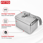 240 Pieces Silver Rectangular Tin Candy Box with Decorative Lid, 11.5 × 9 × 6 cm, 1 Piece