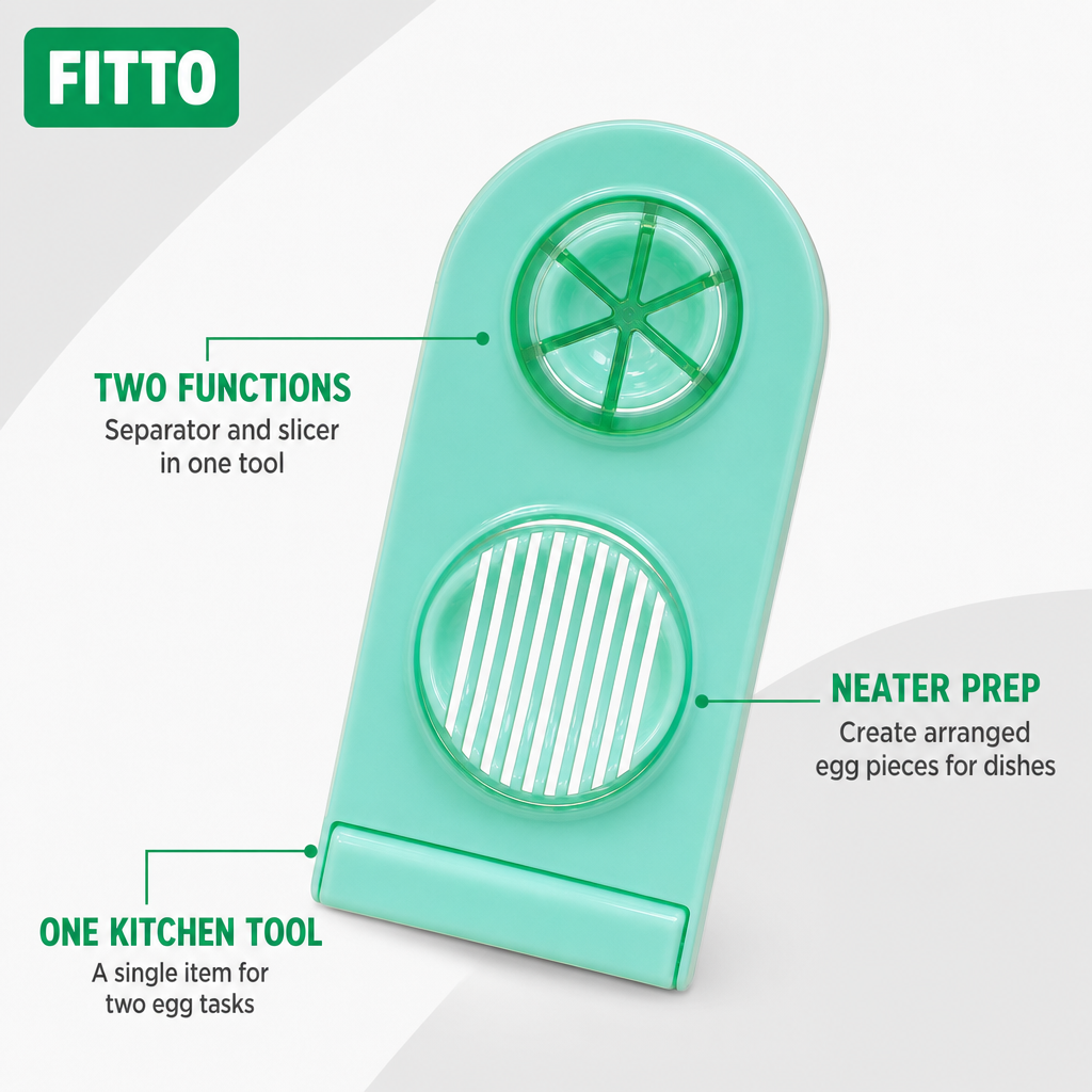 120 Pieces 2-in-1 Egg Separator and Slicer, Green Plastic Kitchen Tool