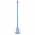 96 Pieces Cotton Mop with Painted Iron Handle, 120 cm, Blue
