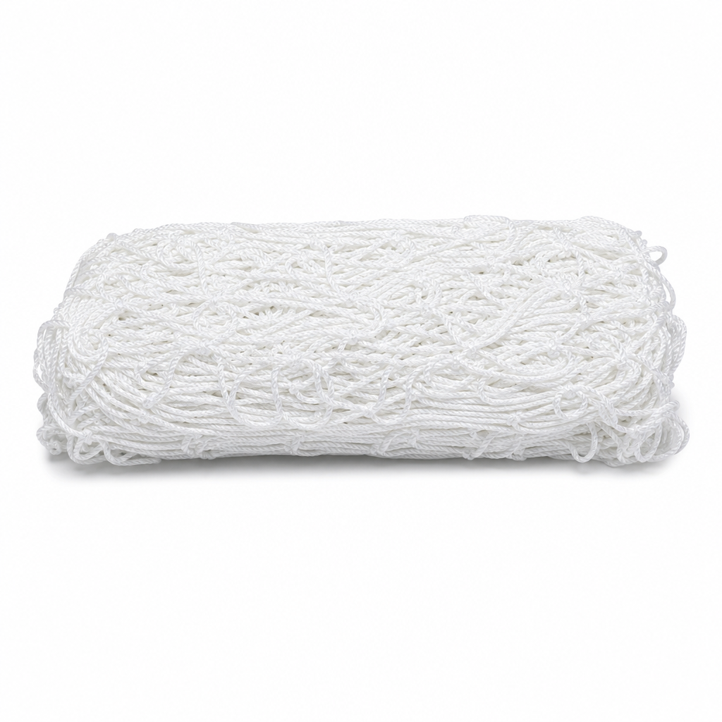 48 Pieces Football Goal Nets for 7-Player Goal Post, 5.5 m x 2.1 m, White Replacement Net
