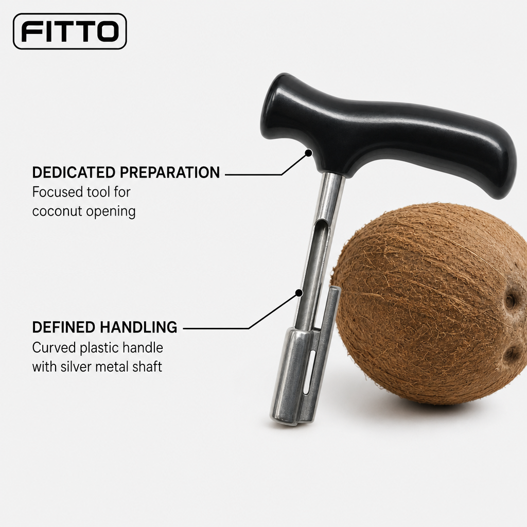 120 Pieces Coconut Opener Tool, Black and Silver Manual Piercing Utensil with Plastic Handle, 1 Piece