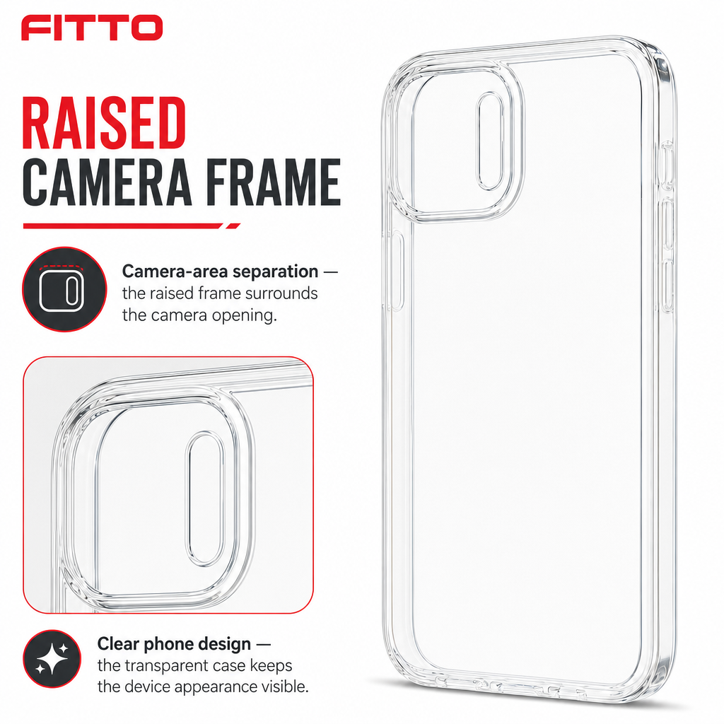 144 Pieces Crystal Clear Phone Cases with Raised Camera Frame for Specified Phone Version