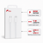 120 Pieces USB-C to USB-C Charging Cables, 60W, 1 m