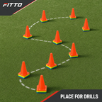96 Pieces Plastic Training Cones, 18 cm, Multicolor, 10-Piece Pack for Sports Drills