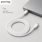 144 Pieces USB-C to USB-C Charging Cables, 1 m, White Braided Cord for Compatible USB-C Devices