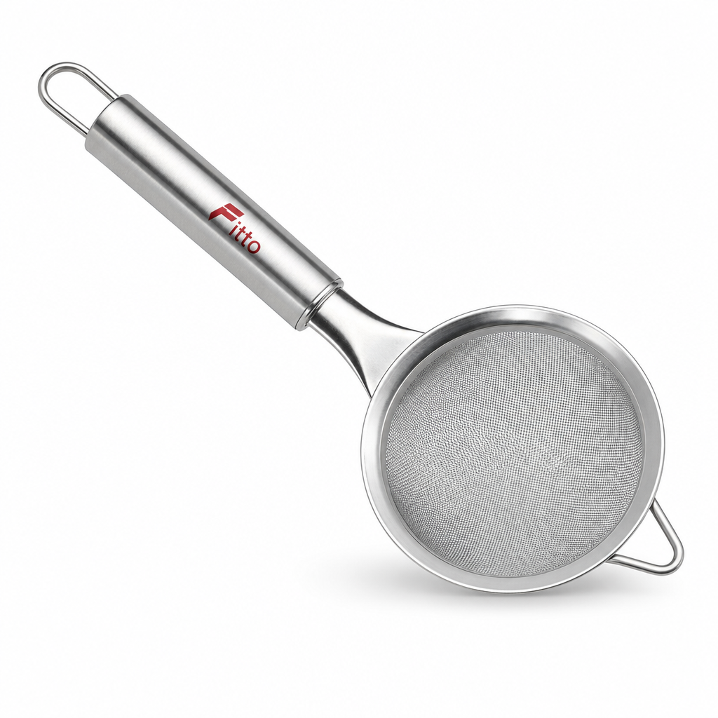 96 Pieces Tea Strainers, Stainless Steel Round Kitchen Sieve with Handle, 24 cm