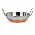 72 Pieces Stainless Steel Deep Frying Kadai with Copper Bottom, 21 cm