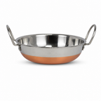 72 Pieces Stainless Steel Deep Frying Kadai with Copper Bottom, 21 cm