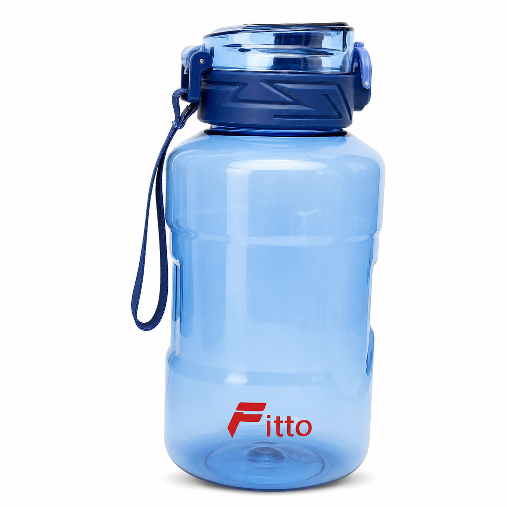 96 Pieces 1400ml Water Bottle with Carry Strap, Blue Sports Hydration Bottle