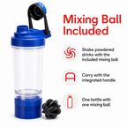 96 Pieces Protein Shaker Bottle with Mixing Ball and Carry Handle, Single Sports Water Bottles