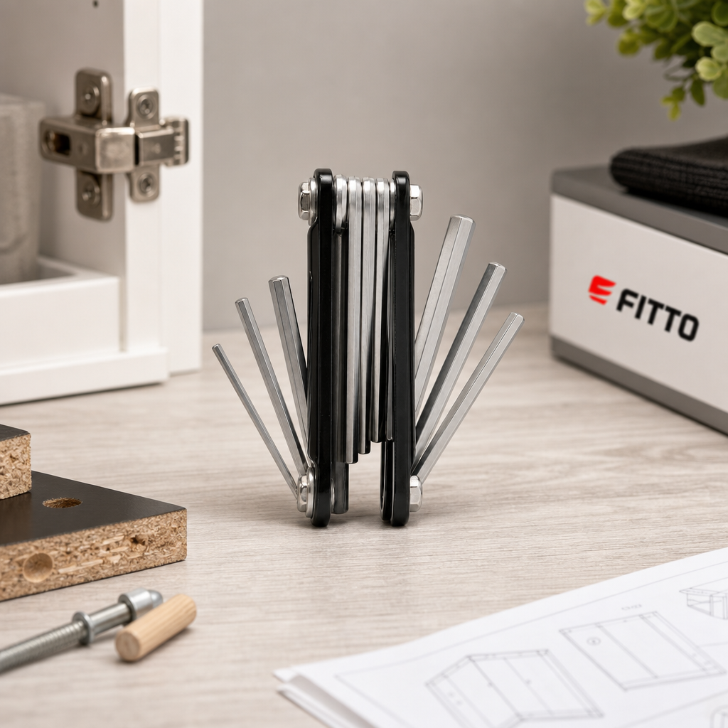 96 Pieces Folding Hex Key Sets, Allen Wrench Set with 8 Sizes, 1.5–6 mm, 9 cm Folded, Black and Silver