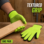 72 Pieces Knitted Grip Work Gloveses, 24 cm, Neon Green and Black, 1 Pair