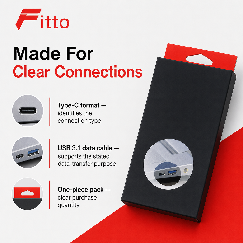 144 Pieces USB 3.1 Type-C Data Cable for Mobile Phone and Tablet, 1 Piece