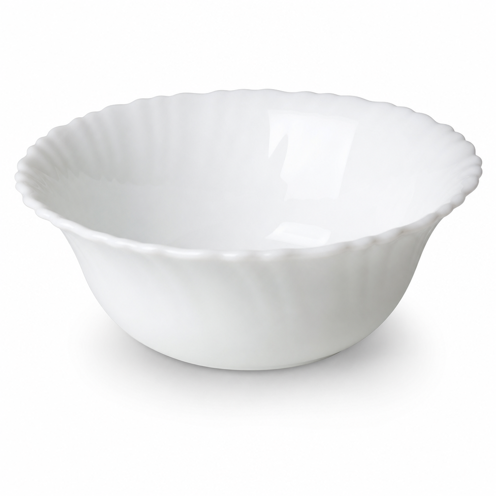 240 Pieces Opal Glass Bowl, 4.5 Inch, White Round Serving Bowl with Fluted Rim