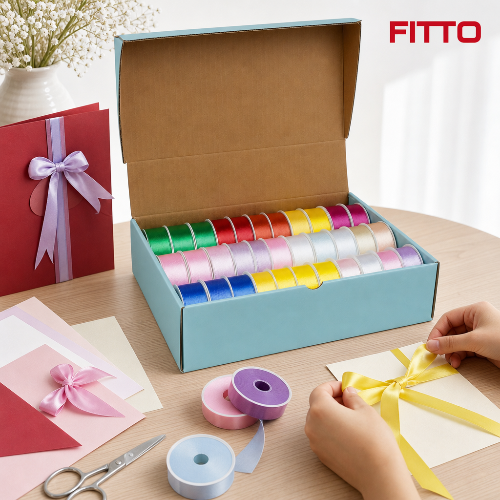 48 Pieces Assorted Colour Satin Ribbon Rolls, 2.5 cm x 3 m, 30 Rolls for Crafts