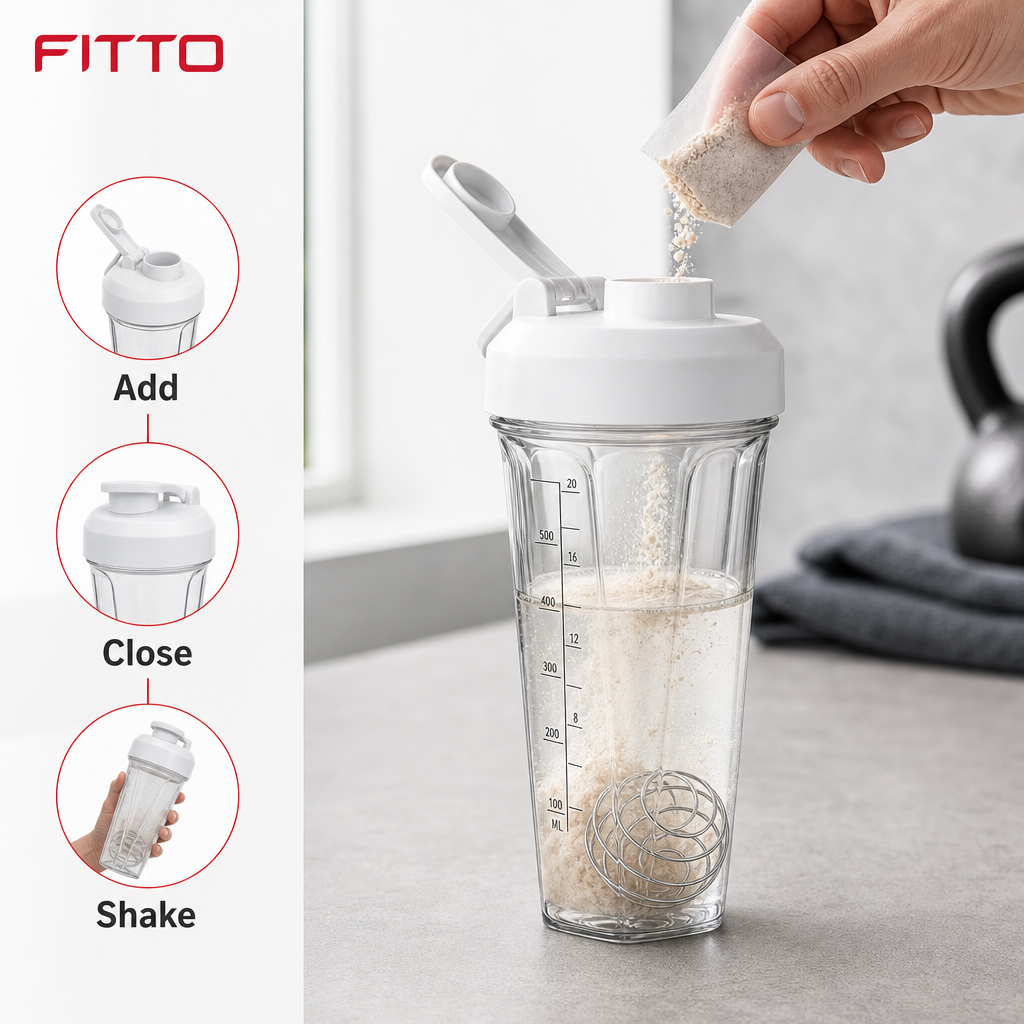 96 Pieces Protein Shaker Bottle with Mixing Ball, Single Unit, 24 cm