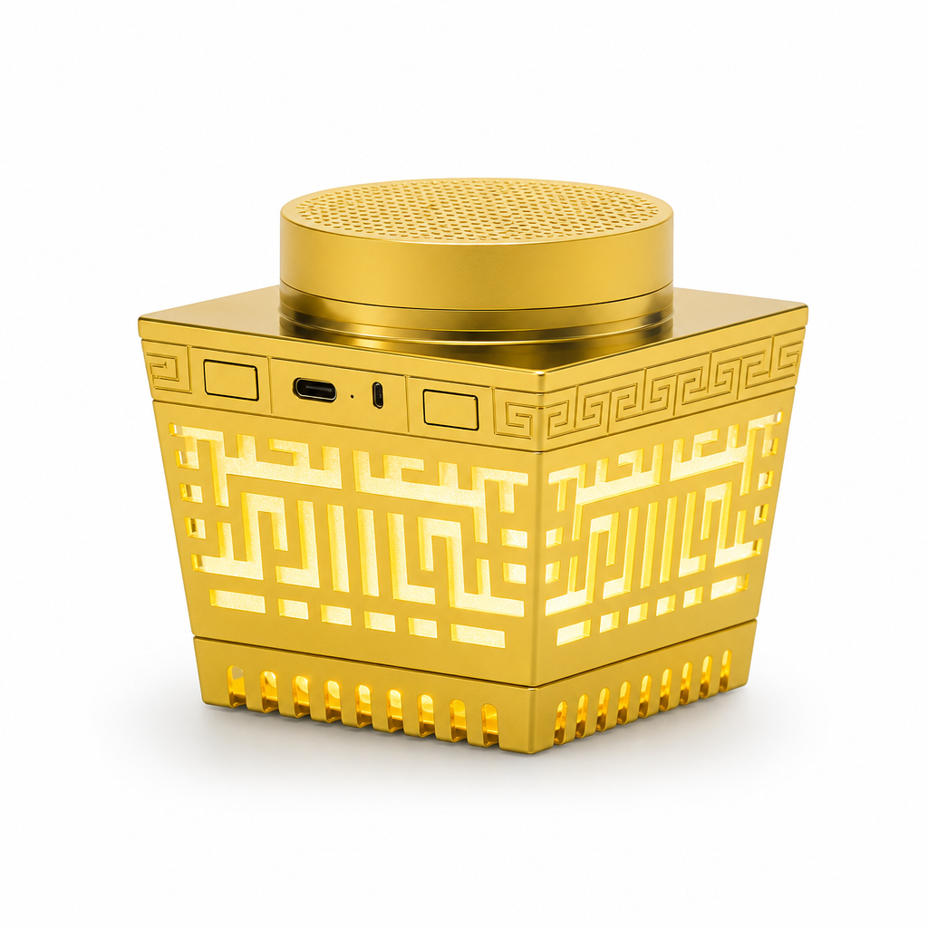 48 Pieces Gold Electric Bakhoor Burner with Built-In Speaker and Decorative Light, 1 Piece