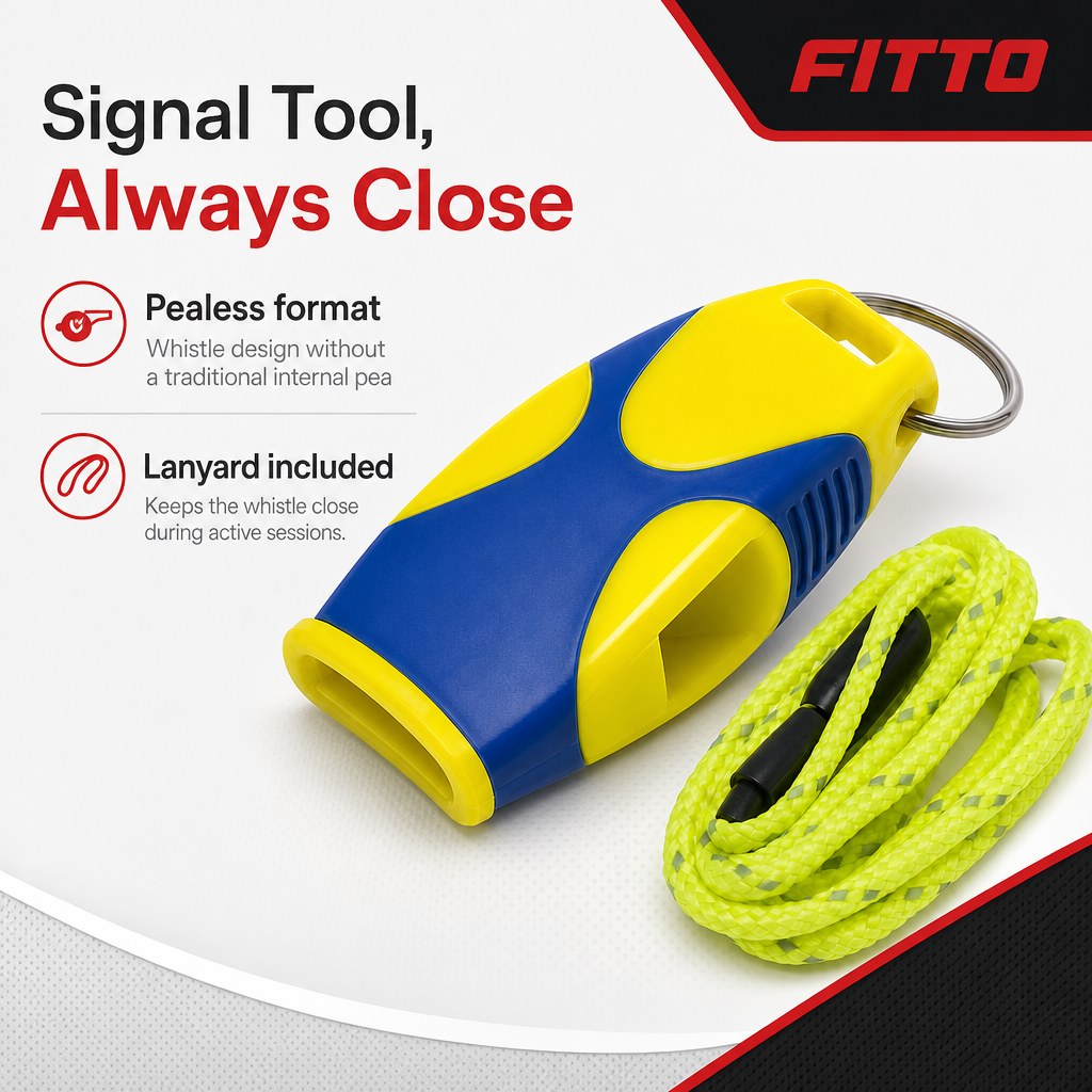 96 Pieces Sports Whistles with Lanyard, Pealess Blue and Yellow Signal Whistle for Training and Games