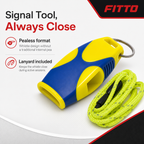 96 Pieces Sports Whistles with Lanyard, Pealess Blue and Yellow Signal Whistle for Training and Games