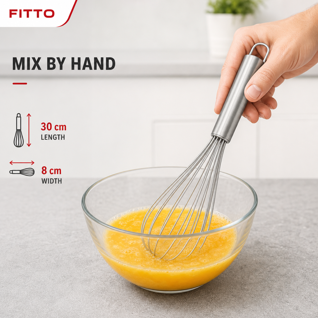 96 Pieces Stainless Steel Egg Whisks, 30 cm Manual Kitchen Beater for Mixing and Baking