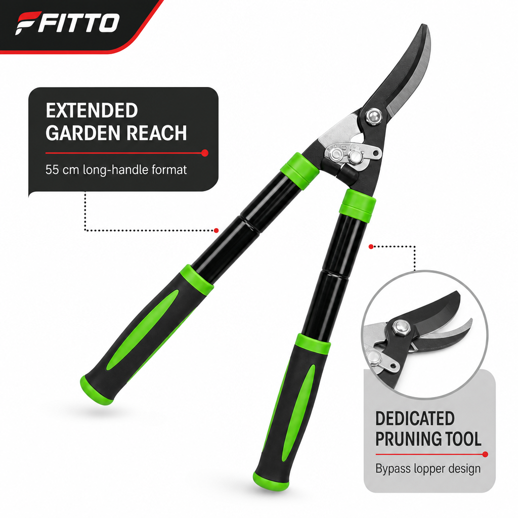 72 Pieces Long-Handle Bypass Lopper, 55 cm, Black and Green, 1 Piece