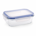 96 Pieces Rectangular Borosilicate Glass Food Container with PP Lid, 1040 ml