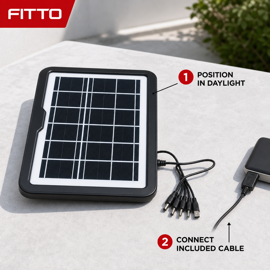 96 Pieces Solar Panels 6V 3.8W with Multi-Head USB Cable, Black, 1 Piece