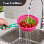 120 Pieces Plastic Mesh Food Strainer with Handle, Rinsing and Draining Basket, 35 x 18 cm, 1 Piece