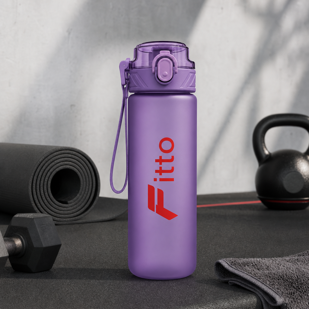96 Pieces Sports Water Bottles 800ml with Carry Strap, Purple