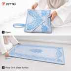 96 Pieces Prayer Mats with Carry Strap, Travel Size, Light Blue Floral Design, 1 Piece