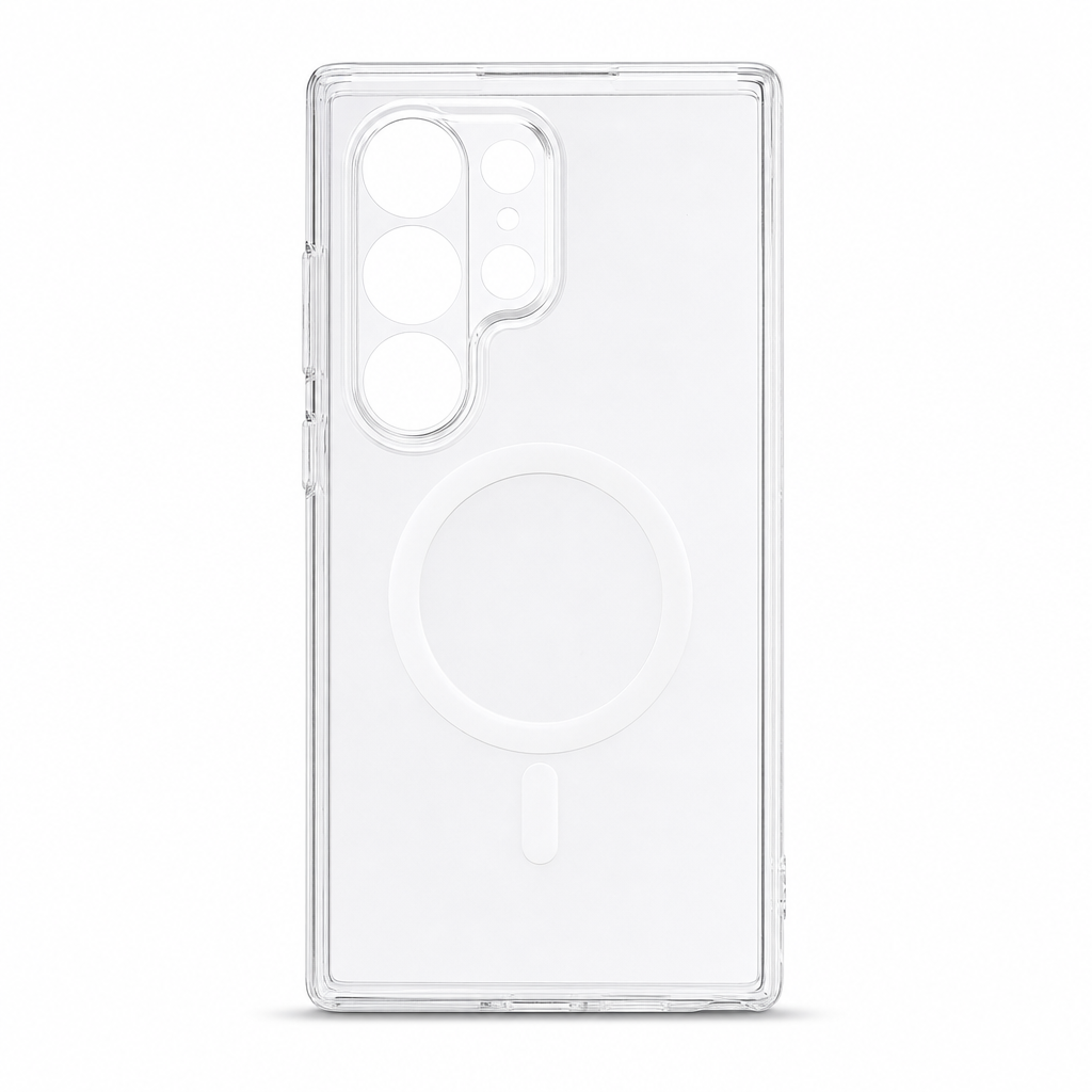 96 Pieces Crystal Clear Magnetic Phone Cases with Ring for Wireless Charging, Raised Camera Protection, Galaxy S25 Ultra
