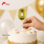 240 Pieces Gold Number 0 Happy Birthday Cake Candle, 6 cm
