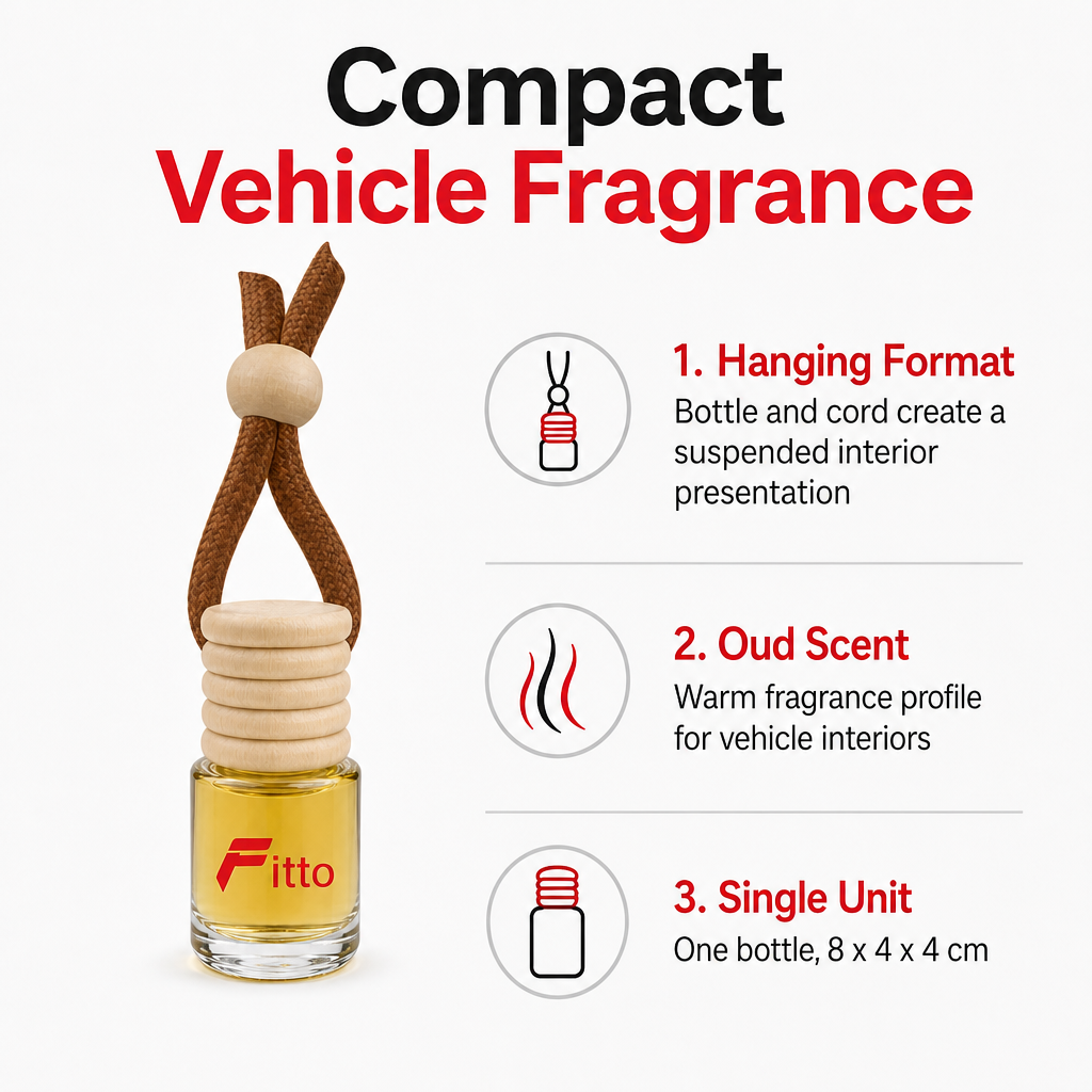 144 Pieces Hanging Bottle Air Freshener, Oud Scent, Compact Vehicle Fragrance Accessory, 8 x 4 x 4 cm