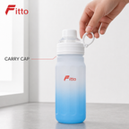 96 Pieces Blue Transparent Sports Water Bottles with Carry Cap, 500 ml, 1 Piece