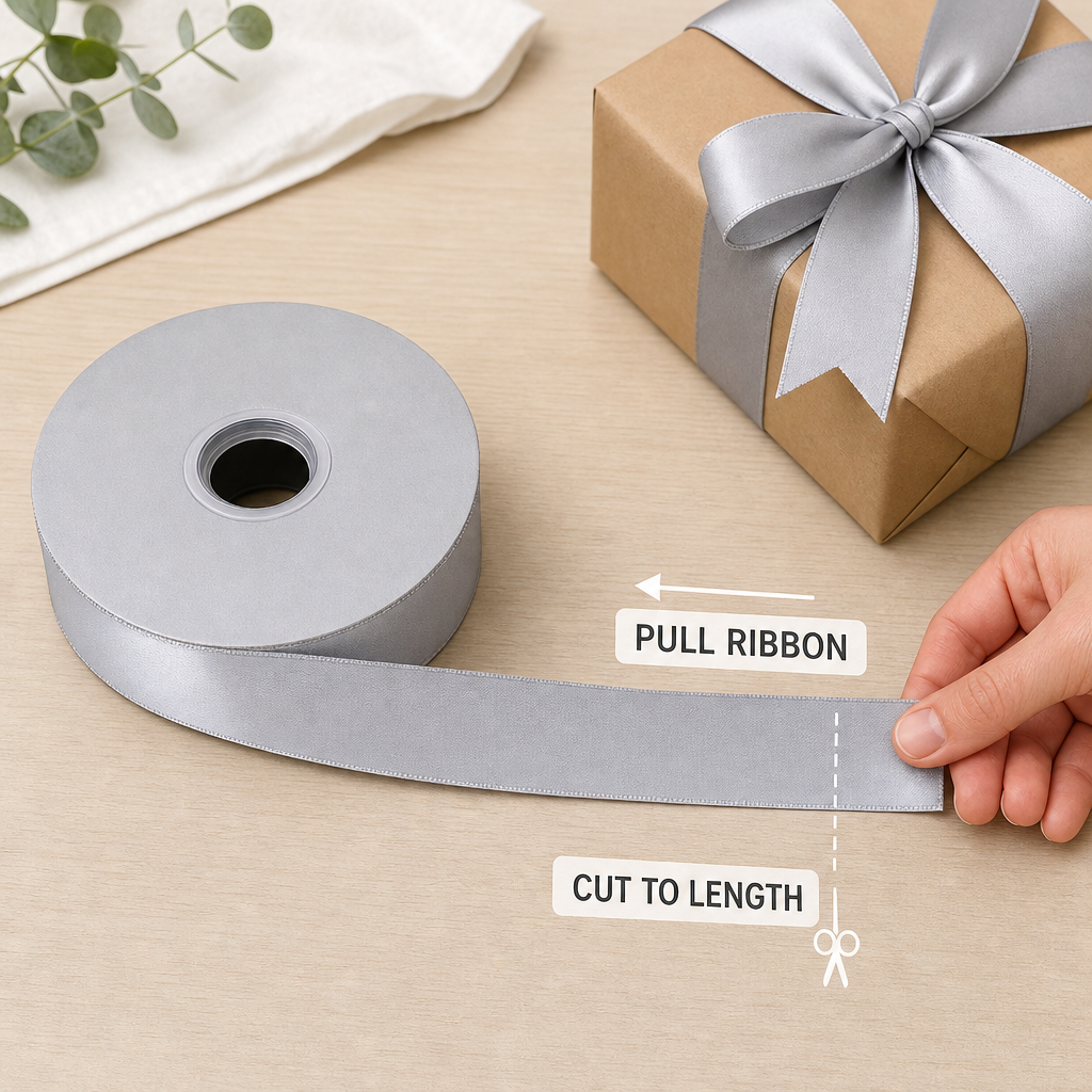 120 Pieces Silver Ribbon Roll, 2.8 cm x 80 yd, Decorative Craft Ribbon Spool