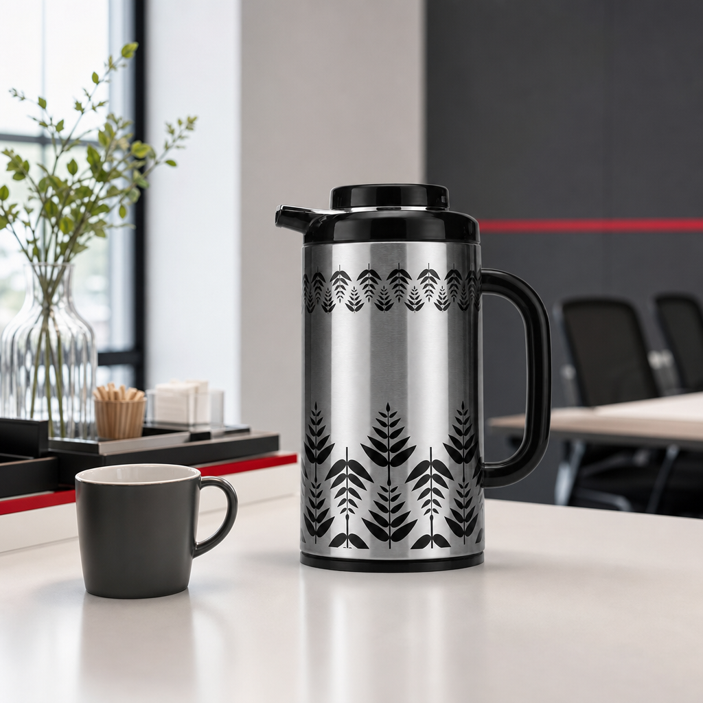 72 Pieces Insulated Vacuum Flask With Handle, 1 Litre, Silver