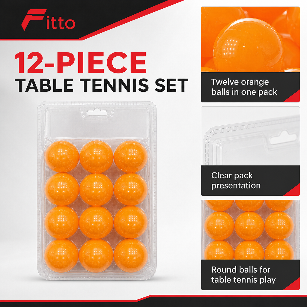 120 Pieces Table Tennis Balls, Orange, 12-Piece Pack for Practice Games and Recreation